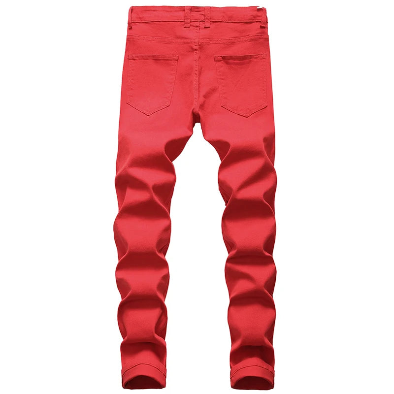 Men's Ruined Hole Denim Jeans