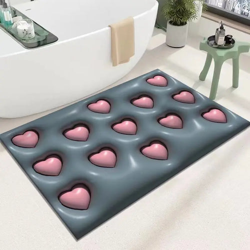 Soft Diatom Mud Carpet 3D Expansion Small Flower Floor Mat