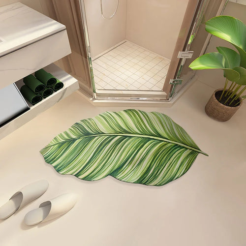 Super Absorbent Non Slip Leaf Shape Bath Mat
