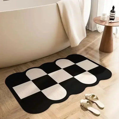 Irregular Shaped Diatomaceous Mud Soft Bathroom Floor Mat