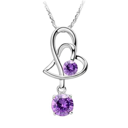 925 Sterling Silver Irregular Heart Moon Necklace