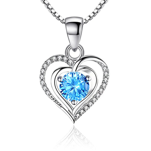 925 Sterling Silver Irregular Heart Moon Necklace