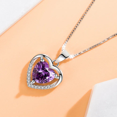 925 Sterling Silver Irregular Heart Moon Necklace