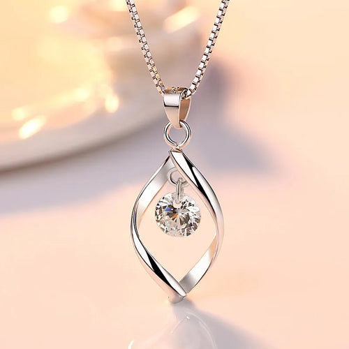 925 Sterling Silver Irregular Heart Moon Necklace