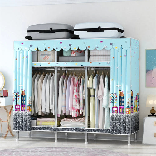 Wardrobe 170/205/250x45x170cm 26mm Steel Pipe Assembly