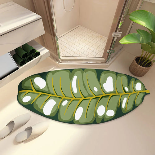 Super Absorbent Non Slip Leaf Shape Bath Mat
