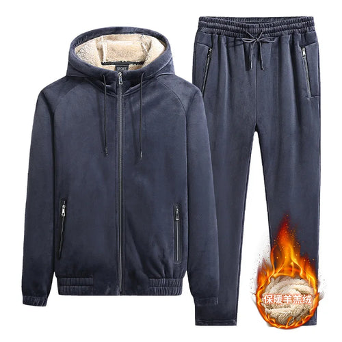Hooded Fleece Sweatshirt+Pant 2-piece Tracksuit