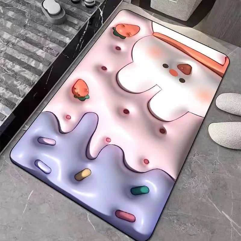 Soft Diatom Mud Carpet 3D Expansion Small Flower Floor Mat