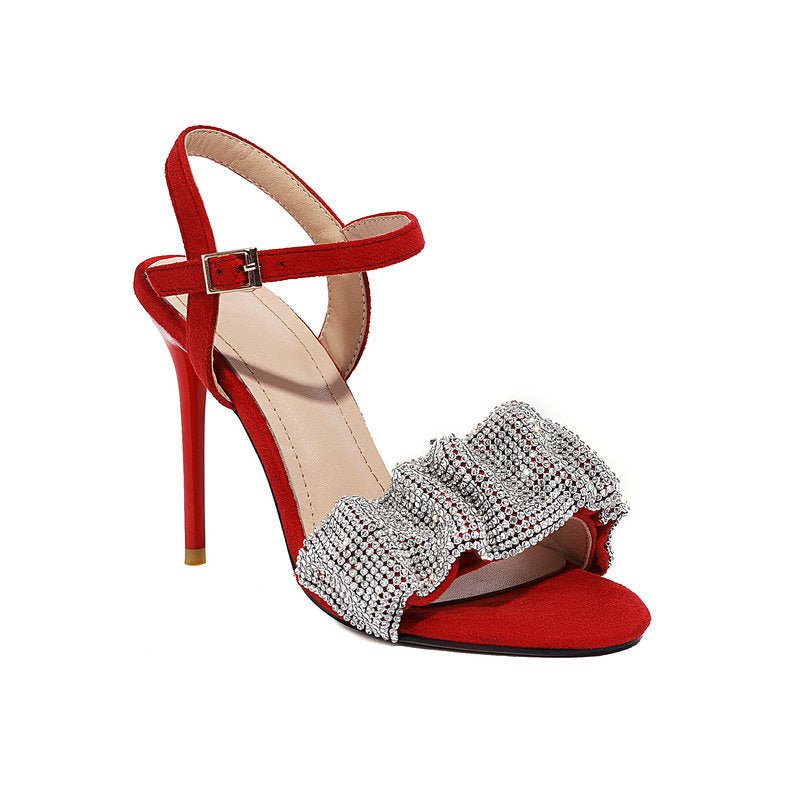 Bows rhinestones heels