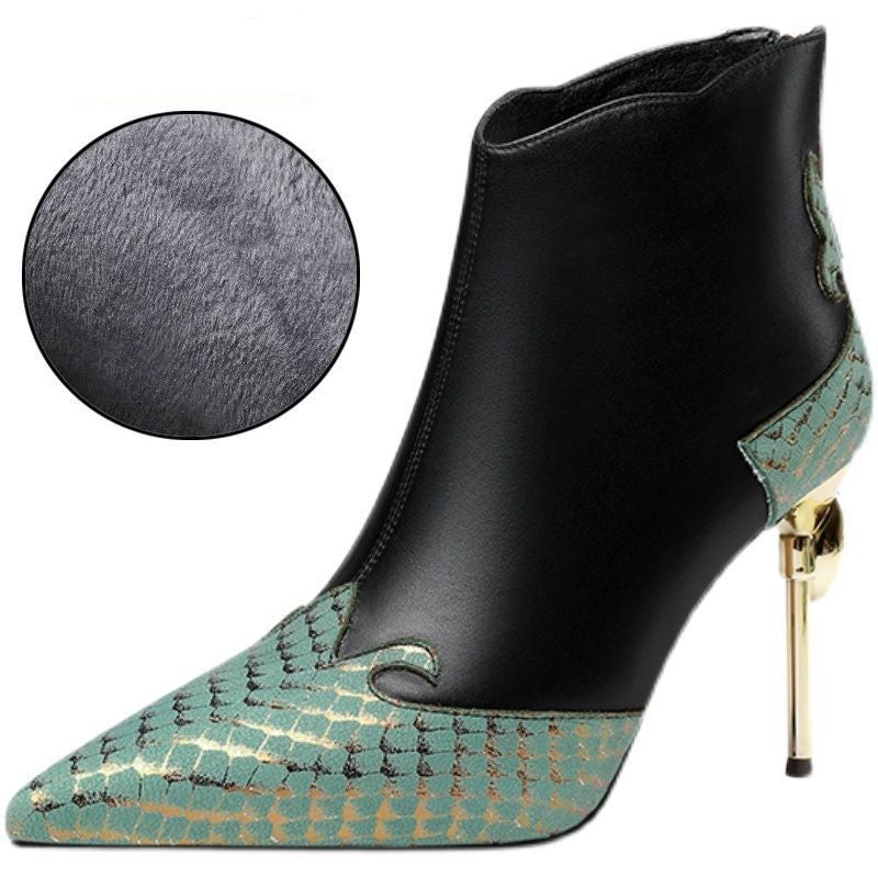 Ladies Haute Leather Boots High Heels