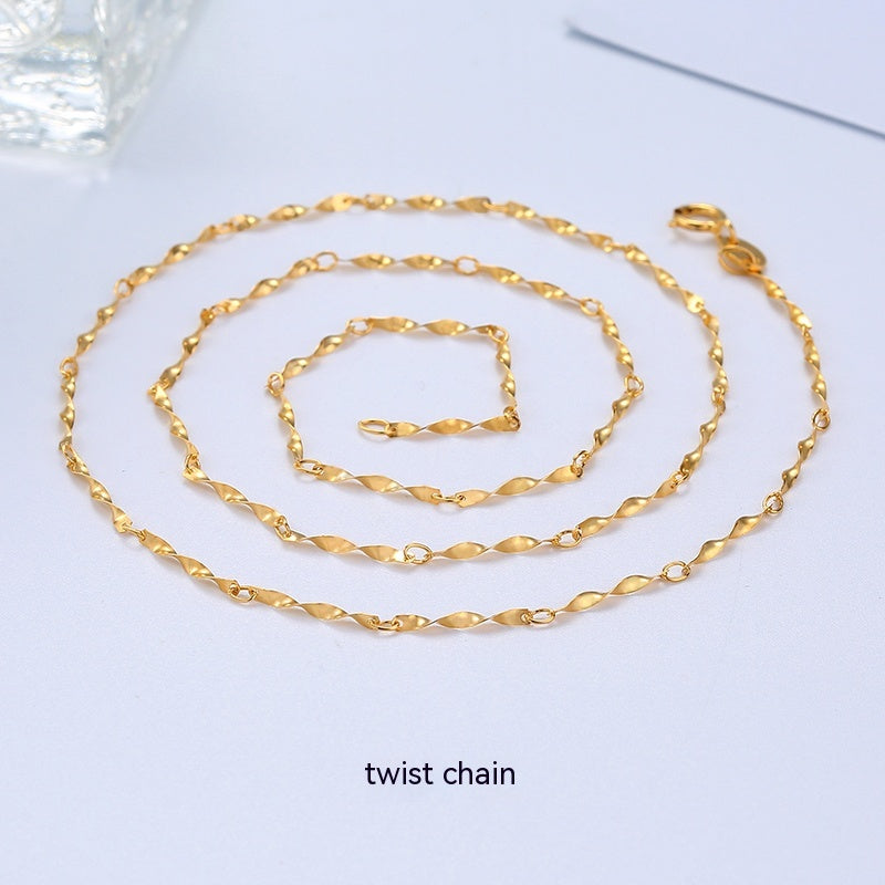 Lovers Gold 925 Sterling Silver 18K Gold Plated Chain