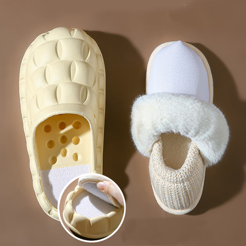 Women Bubble Shoes With Foldable Heel Warm Indoor House Slippers