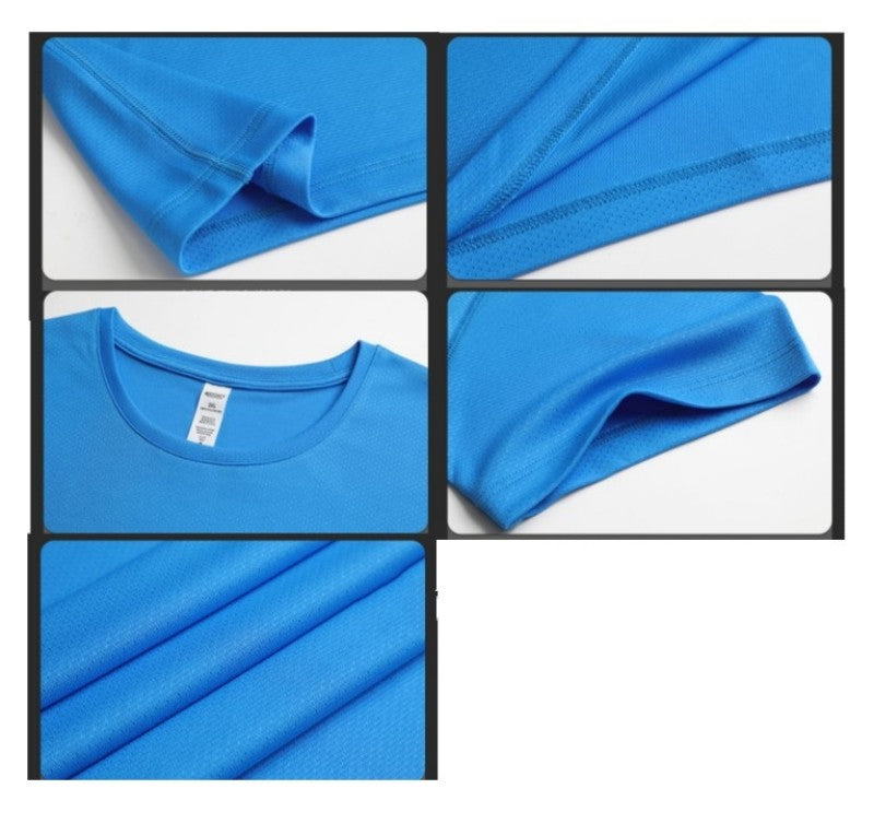 Men Quick Dry Round Neck Short Sleeved T-shirt