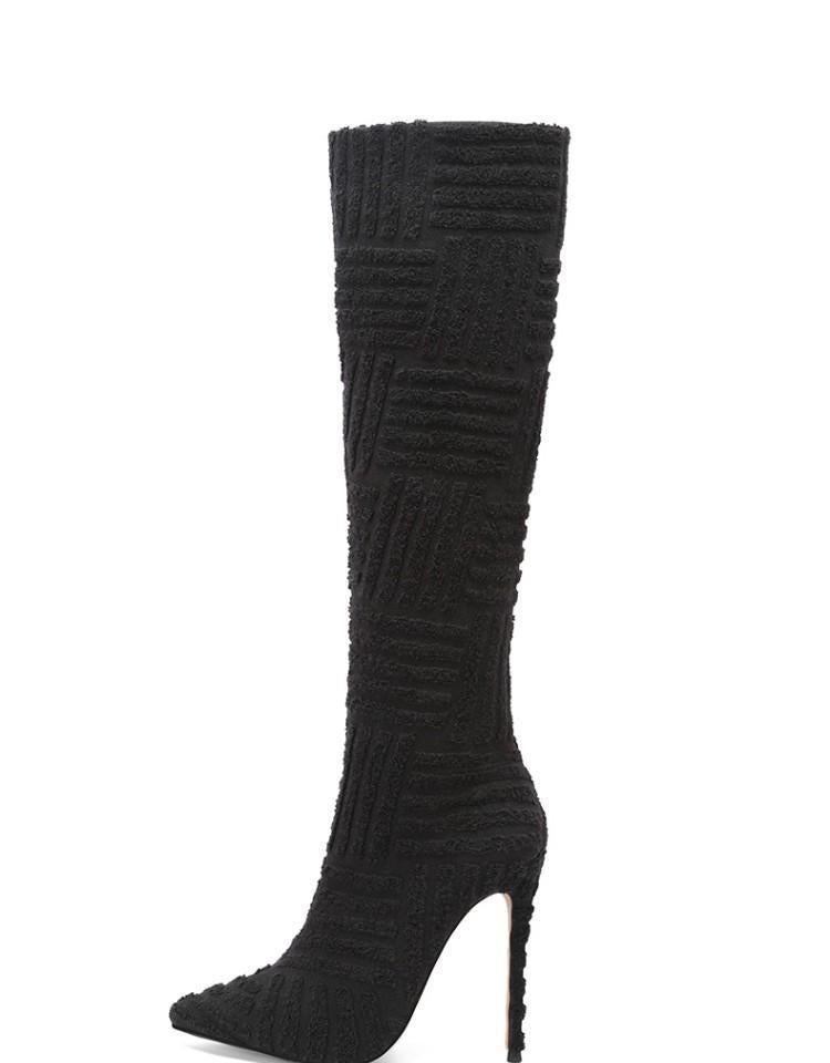 Sexy Suede Pattern High Heel Boots