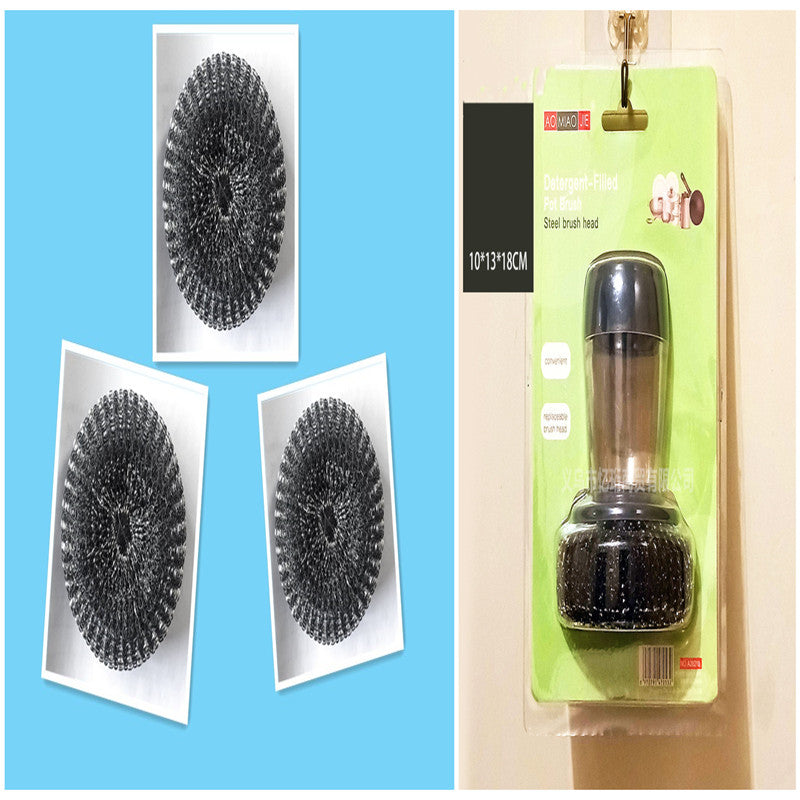 Kitchen Soap Dispensing AntiBacterial Palm Brush Cleaner