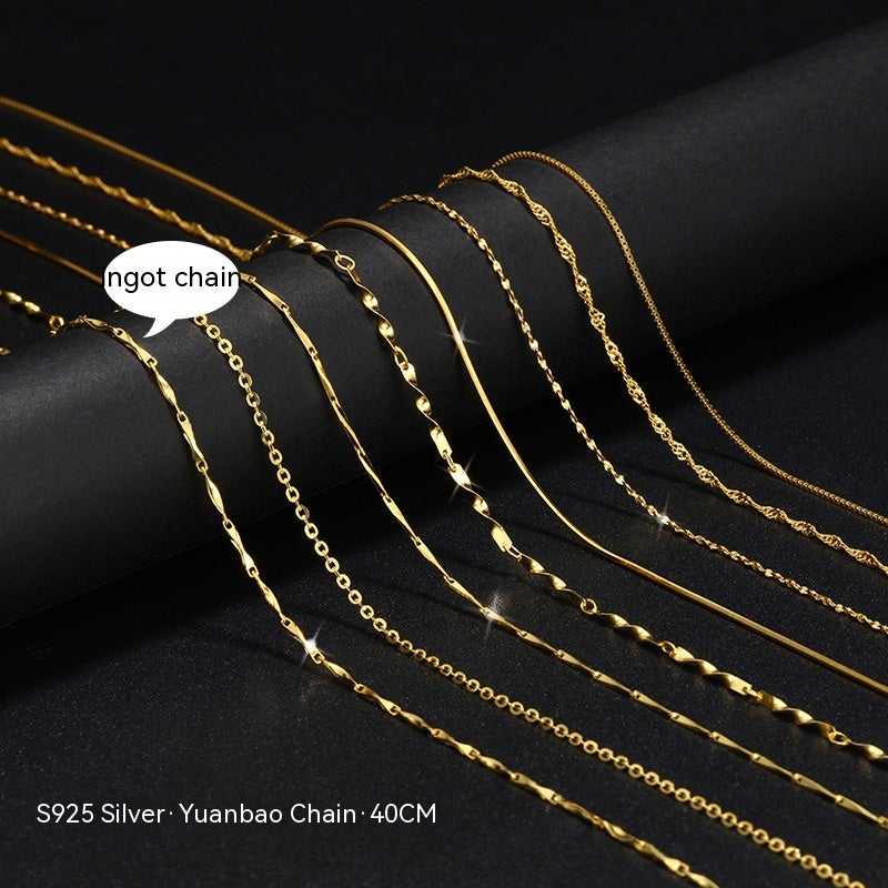 Lovers Gold 925 Sterling Silver 18K Gold Plated Chain