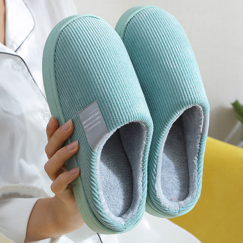 Couple Corduroy Slippers Home Shoes