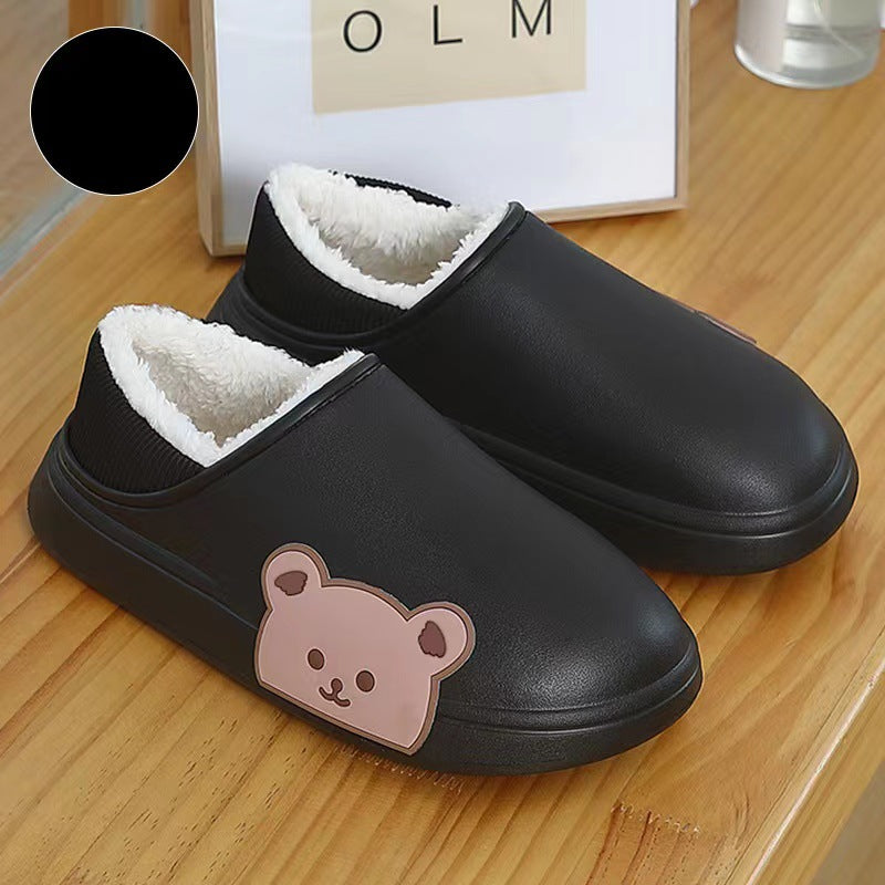Bear Fluffy Winter House Shoes For Women