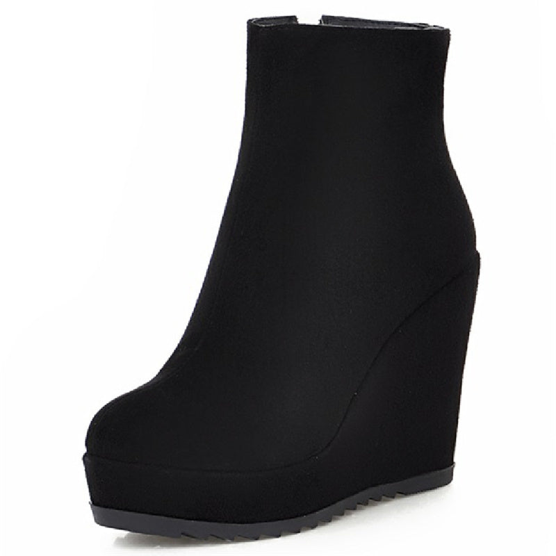 Autumn And Winter Women Platform Platform Wedge Boots