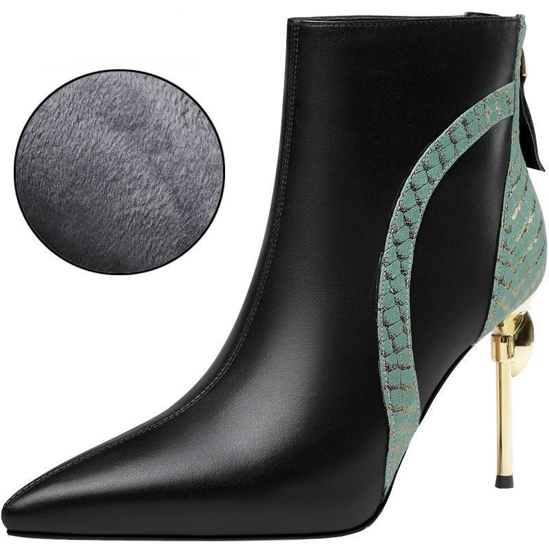 Ladies Haute Leather Boots High Heels