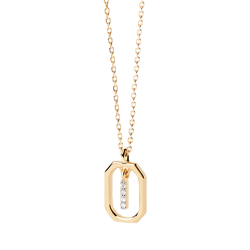 Small Letter Sterling Silver 18k Necklace