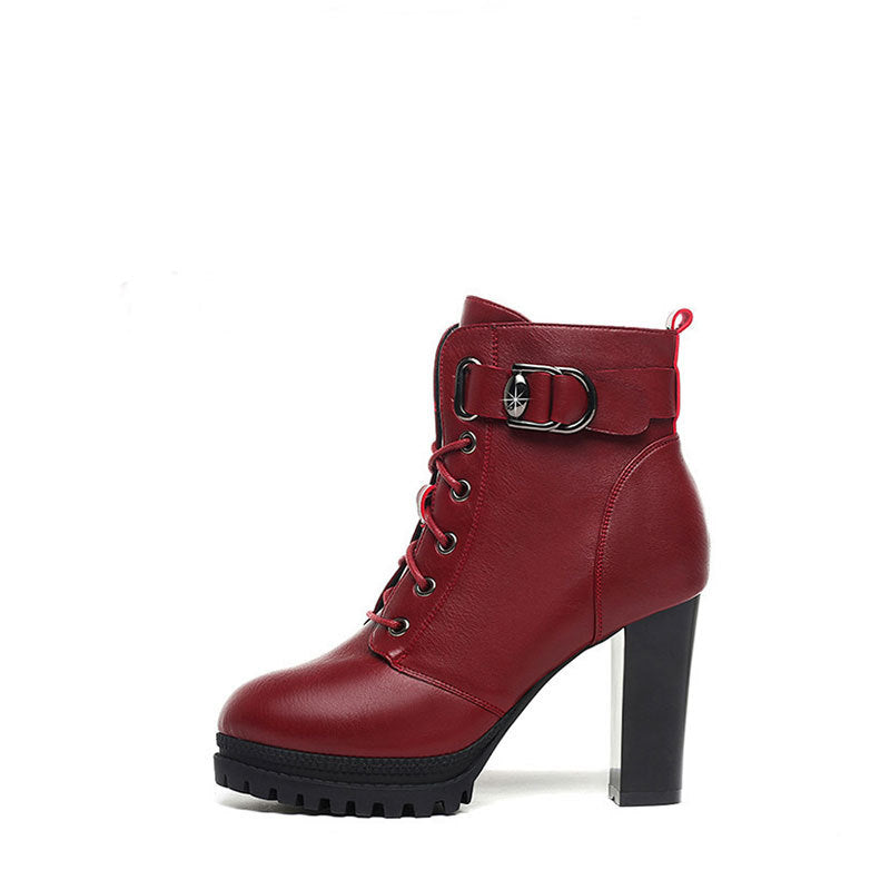Fashion Women Tide Ankle Boots Thick High Heels