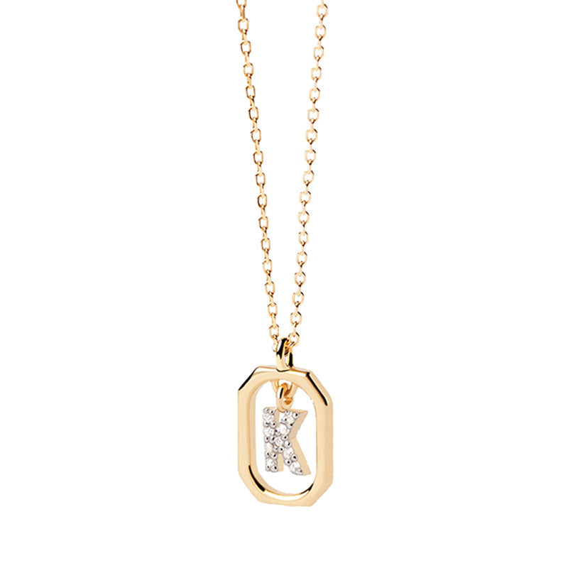 Small Letter Sterling Silver 18k Necklace