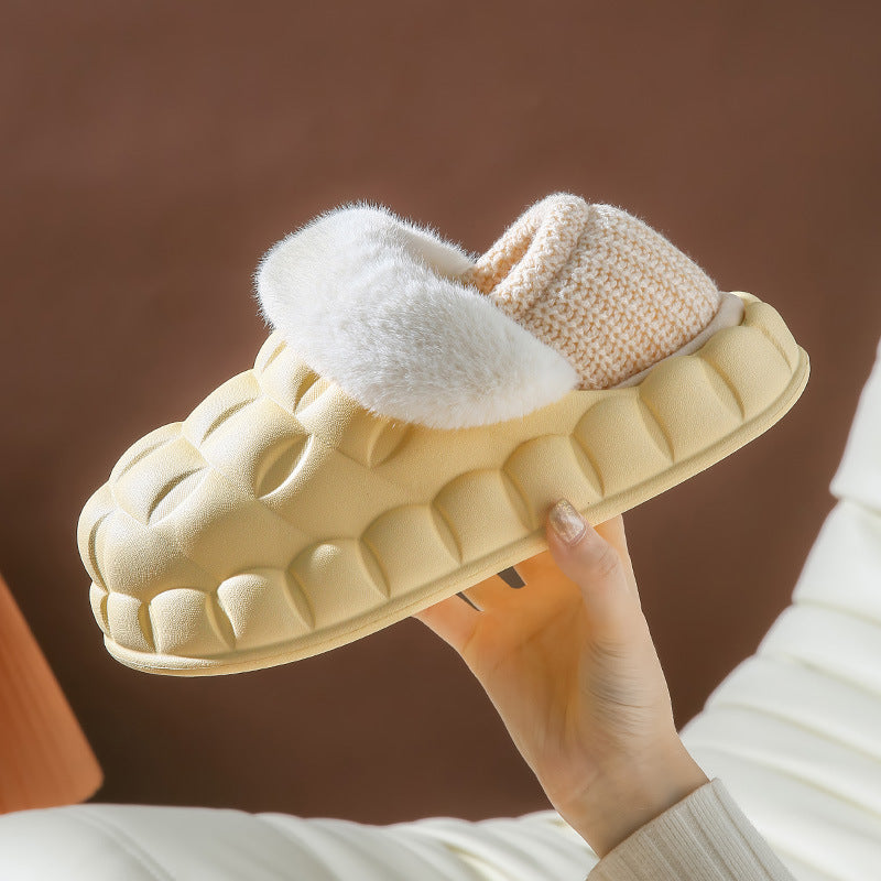 Women Bubble Shoes With Foldable Heel Warm Indoor House Slippers