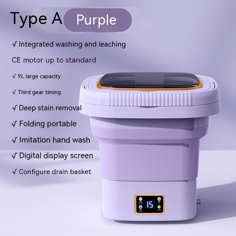 Portable Intelligent Digital Display Folding Washing Machine