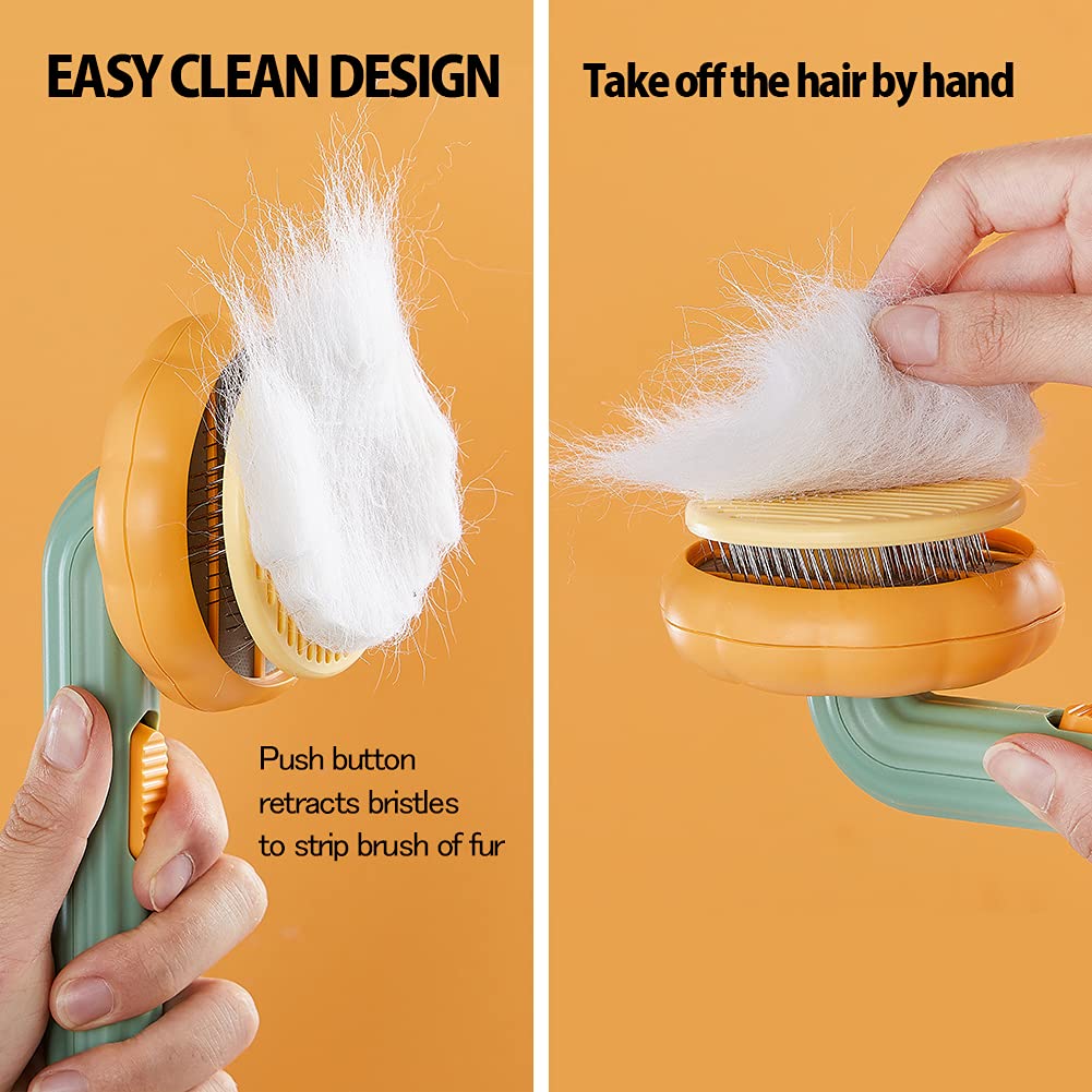 Purrfection Unleashed: Self-Cleaning Pet Slicker Brush - Tame Tangles, Banish Mats, and Elevate Pet Grooming!"