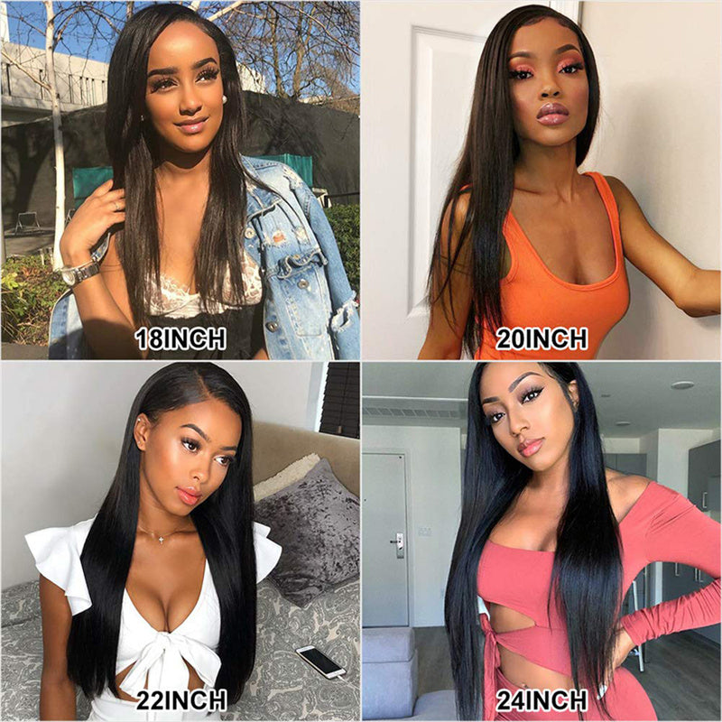 Women's Fashion Premium Human Hair Straight Wig
