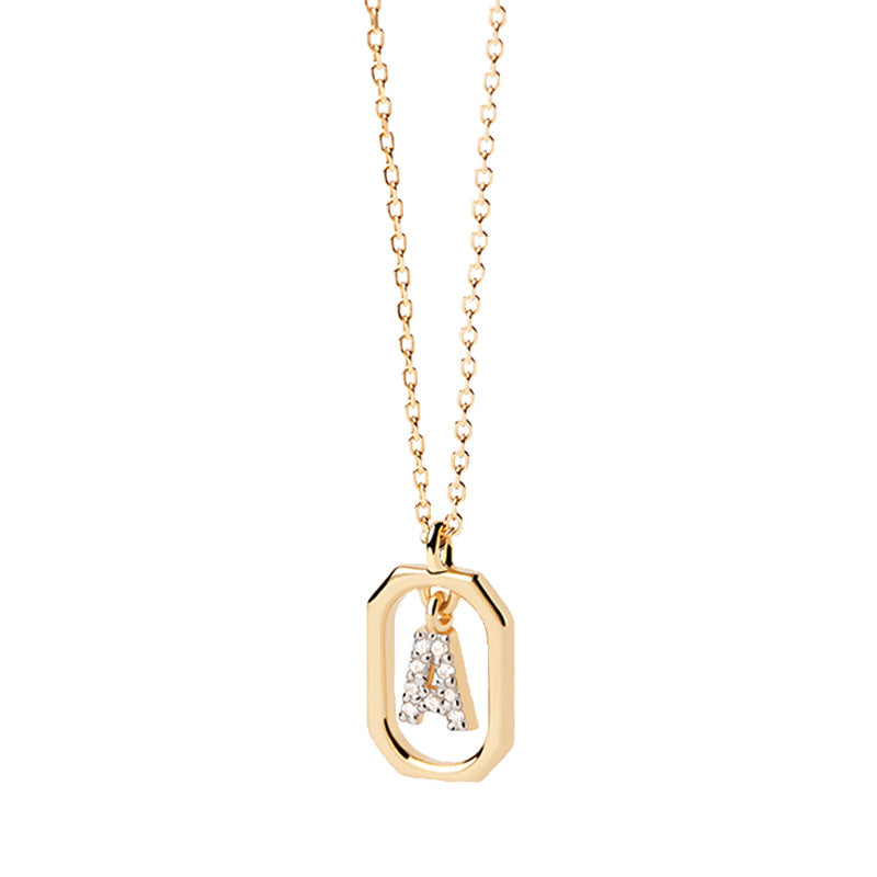Small Letter Sterling Silver 18k Necklace