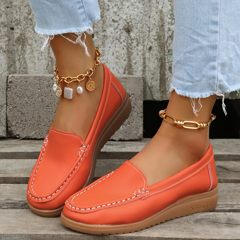 Flats Shoes Women Leather Loafers