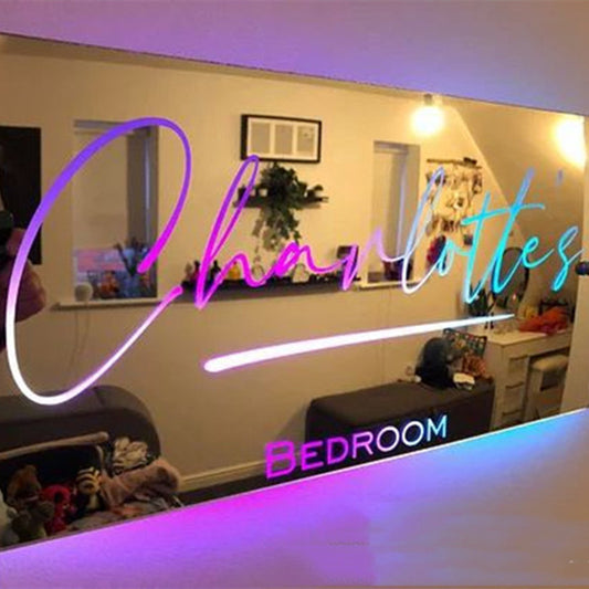 Name in Lights: LED Mirror for Personalized Bedroom Brilliance