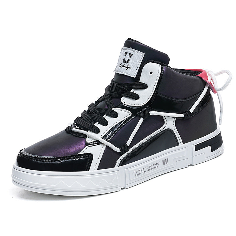 High-top Color Matching Lace Up Sneakers