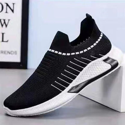Men Outdoor Breathable Slip-on Mesh Sock Shoes With Striped Design Sneakers