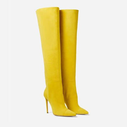 Stiletto High Heels Over The Knee Boots Suede Sleeve Women's Boots Large Size