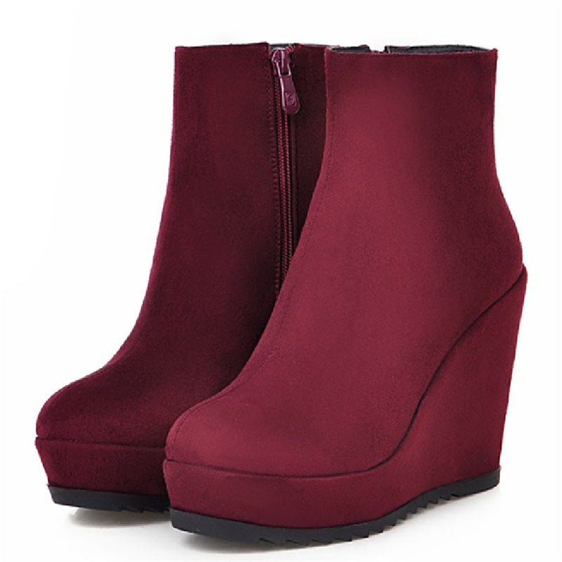 Autumn And Winter Women Platform Platform Wedge Boots