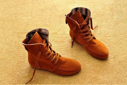 Winter new women's boots flat lace boots