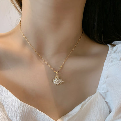 Women High Sense 18K Gold Swan Necklace