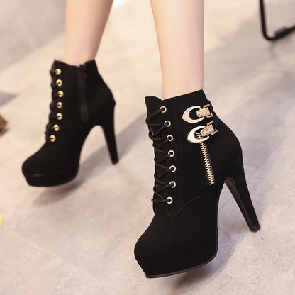 High heels stiletto zipper ankle boots