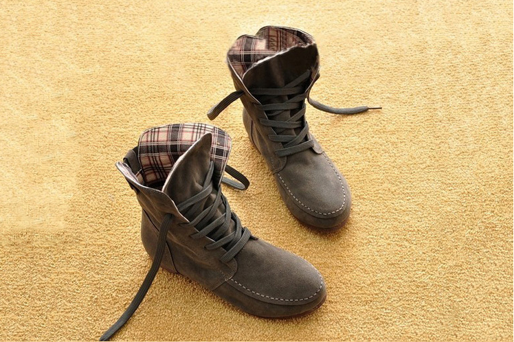 Winter new women's boots flat lace boots