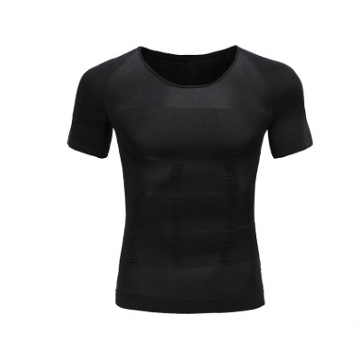 Male Chest Compression Fitness Hero Belly Buster Slimming T-shirt