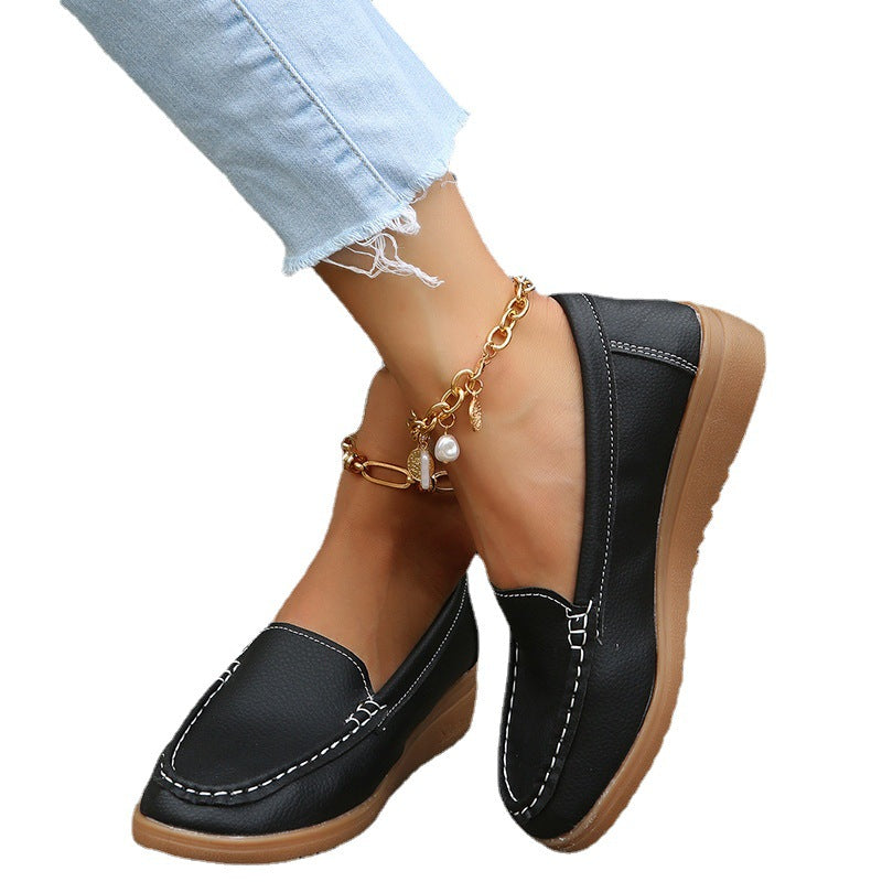 Flats Shoes Women Leather Loafers
