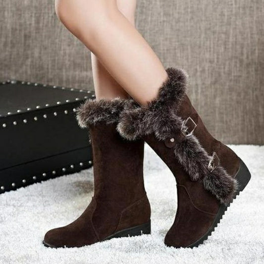 Warm Fur Mid-Calf Boots: New Winter Chic