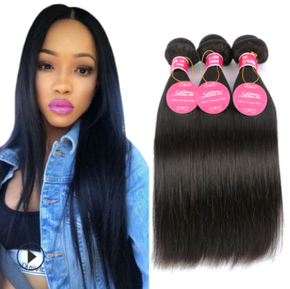 Real human hair straight natural color wig hair extension