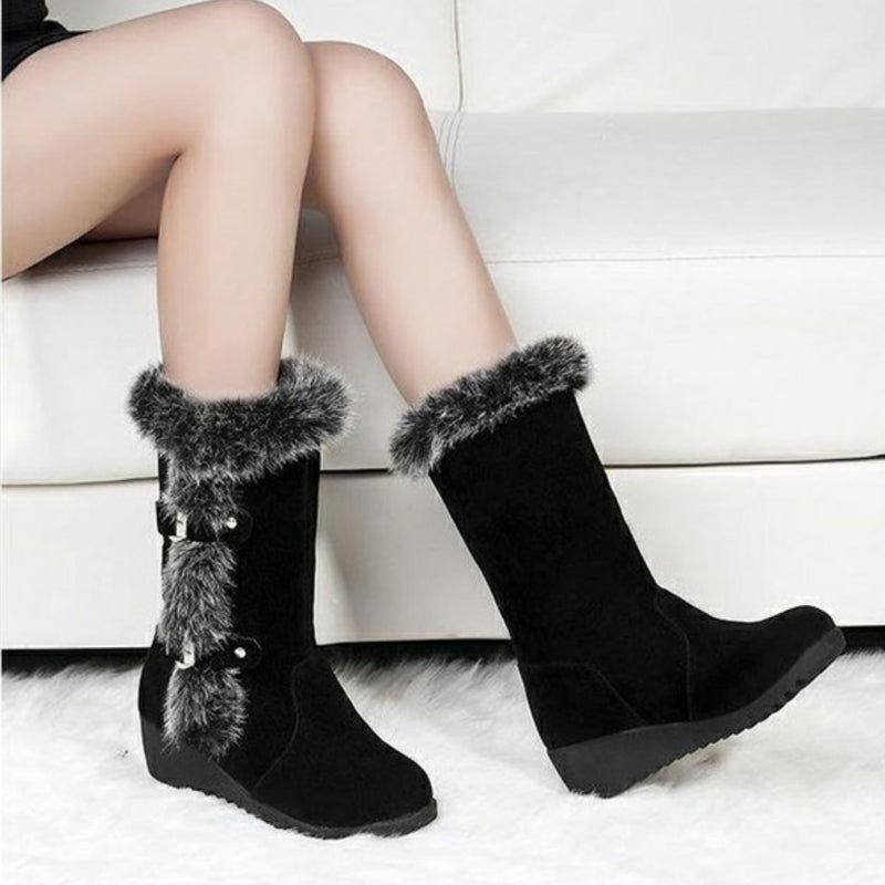 Warm Fur Mid-Calf Boots: New Winter Chic