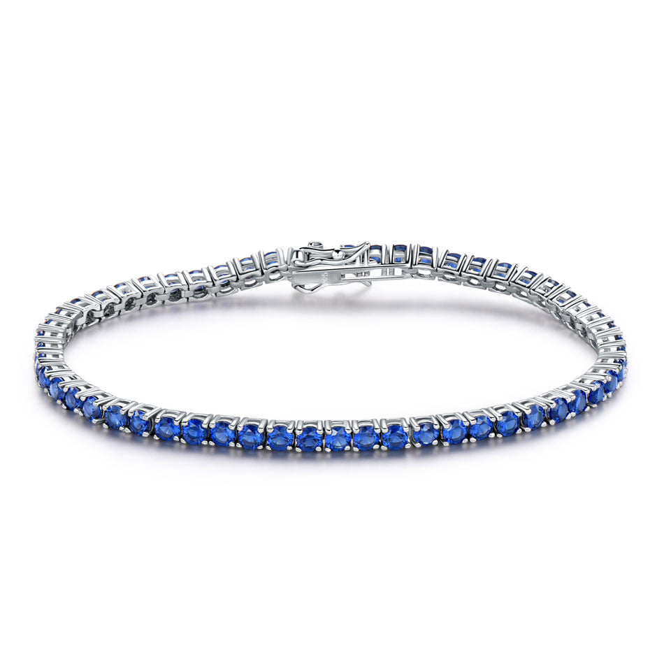 925 Sterling Silver Nano Sapphire Tennis Bracelet