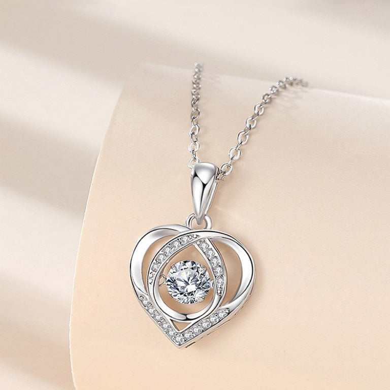 Beating Heart-shaped Necklace Women Lovestone Gift For Valentine's Day