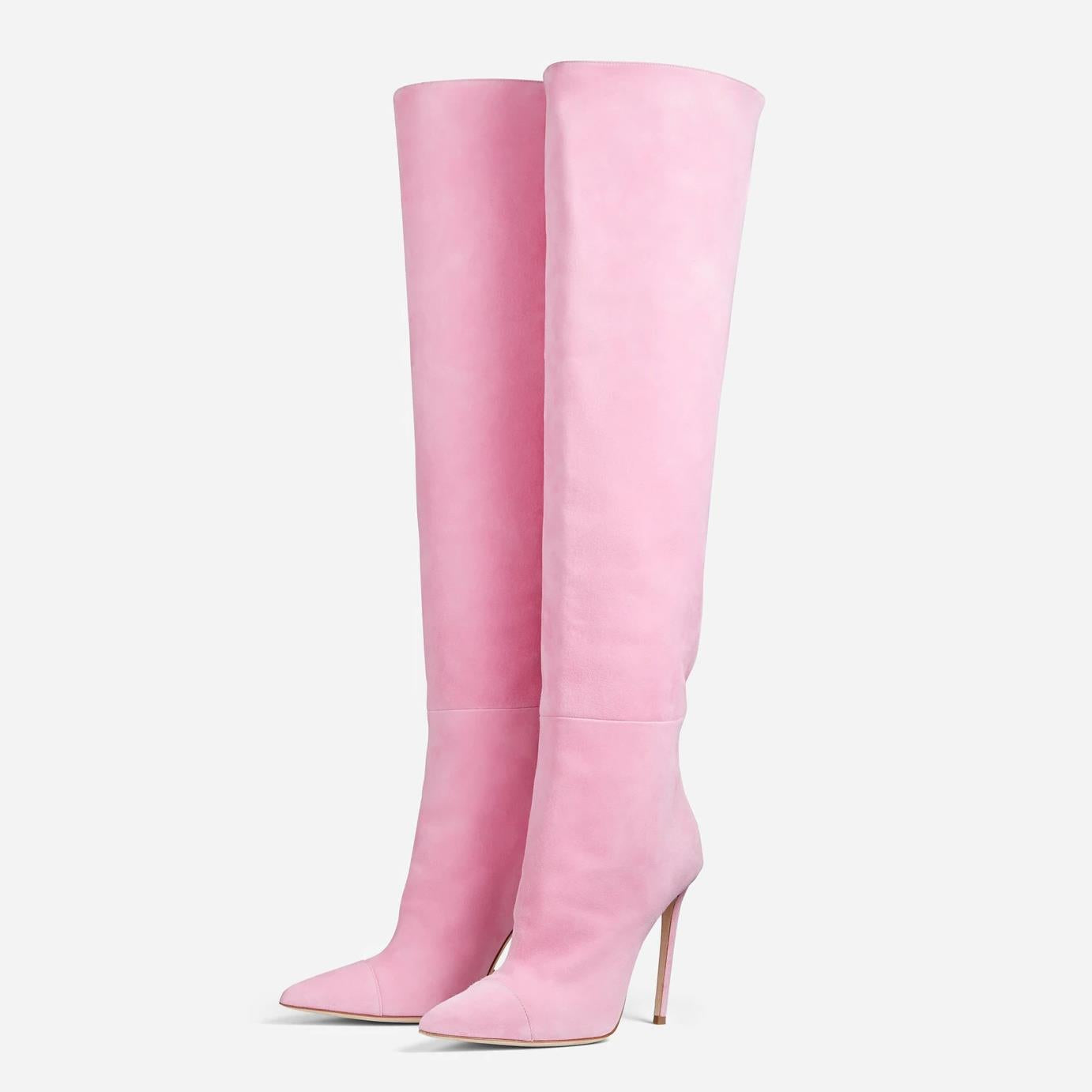 Stiletto High Heels Over The Knee Boots Suede Sleeve Women's Boots Large Size